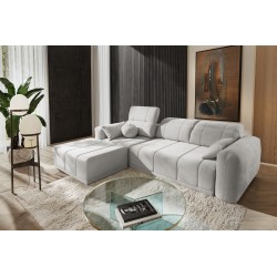Luxor I Corner Sofa with Sleeping Function in Plecionka Fabric, Wind 84 - Luxury and Comfort in Your Living Room