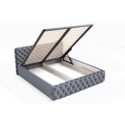 Łóżko tapicerowane Fabi z pojemnikiem na pościel tkanina Magic velvet 2274 Łóżko tapicerowane Fabi z pojemnikiem na pościel tkanina Magic velvet 2274