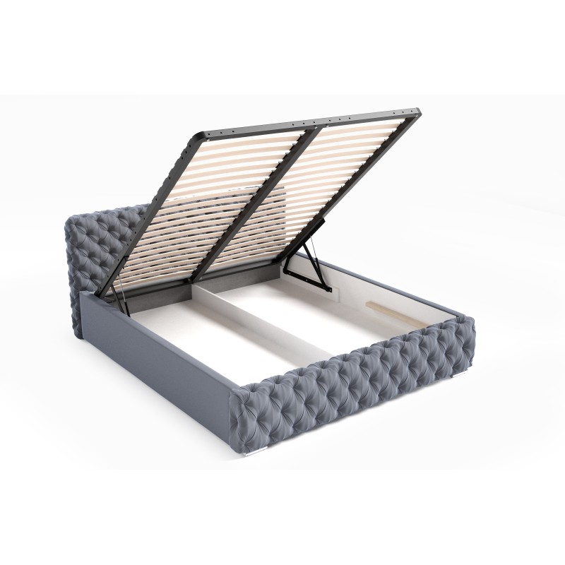 Łóżko tapicerowane Fabi z pojemnikiem na pościel tkanina Magic velvet 2290 Łóżko tapicerowane Fabi z pojemnikiem na pościel tkanina Magic velvet 2290