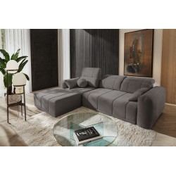 Luxor I corner sofa with a sleeping function in Plecionka fabric, Wind 21 - Luxury and comfort in your living room