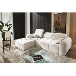 Luxor I corner sofa with a sleeping function in Plecionka fabric, Wind 02 - Luxury and comfort in your living room