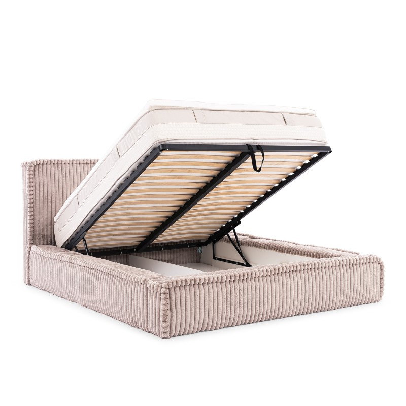 Łóżko tapicerowane Torino z pojemnikiem na pościel tkanina Vito 35 Łóżko tapicerowane Torino z pojemnikiem na pościel tkanina Vito 35