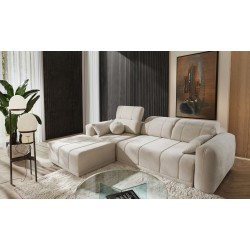 Luxor I corner sofa with a sleeping function in Plecionka fabric, Wind 05 - Luxury and comfort in your living room