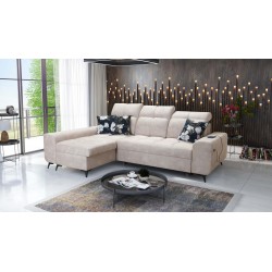 Sofá esquinero Ascot I con función para dormir y puerto USB | Muebles de estilo atemporal.