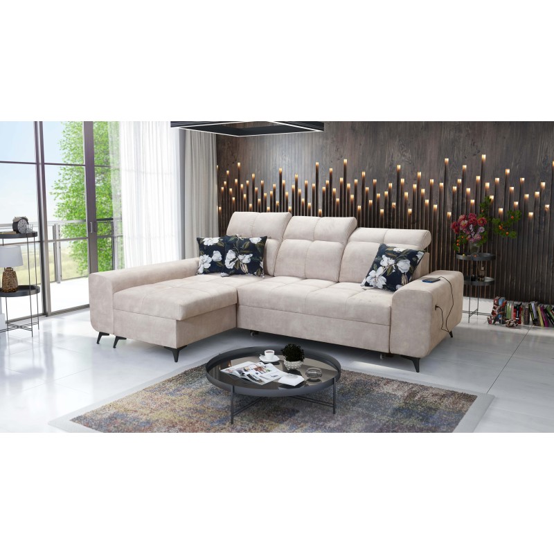 Ascot I corner sofa with a sleeping function and USB port | Furniture with a timeless style Ascot I corner sofa with a sleeping function and USB port | Furniture with a timeless style