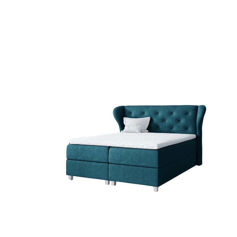 Łóżko kontynentalne Korona z pojemnikiem na pościel tkanina Riviera 28 Łóżko kontynentalne Korona z pojemnikiem na pościel tkanina Riviera 28