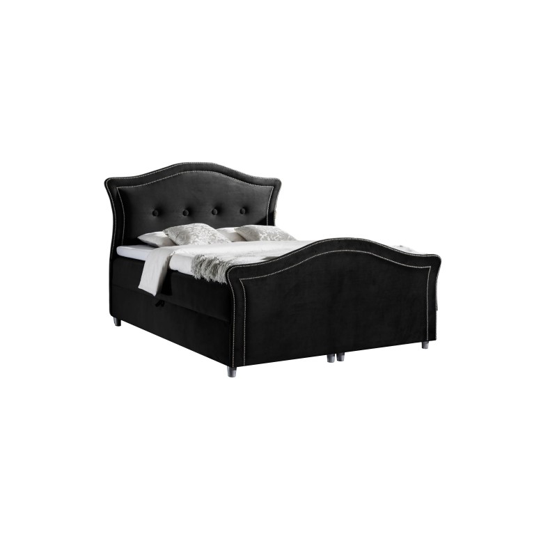 Łóżko kontynentalne Eden z pojemnikiem na pościel tkanina Magic velvet 2219