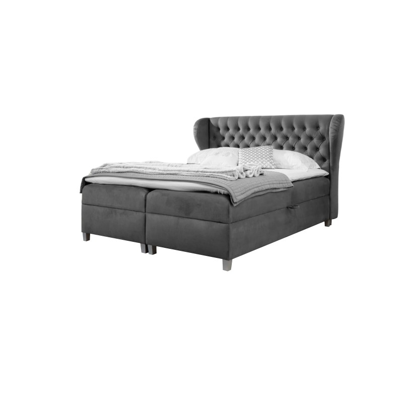 Łóżko kontynentalne Vita ozdobne pikowania zagłowia guzikami tkanina Riviera 95 Łóżko kontynentalne Vita ozdobne pikowania zagłowia guzikami tkanina Riviera 95