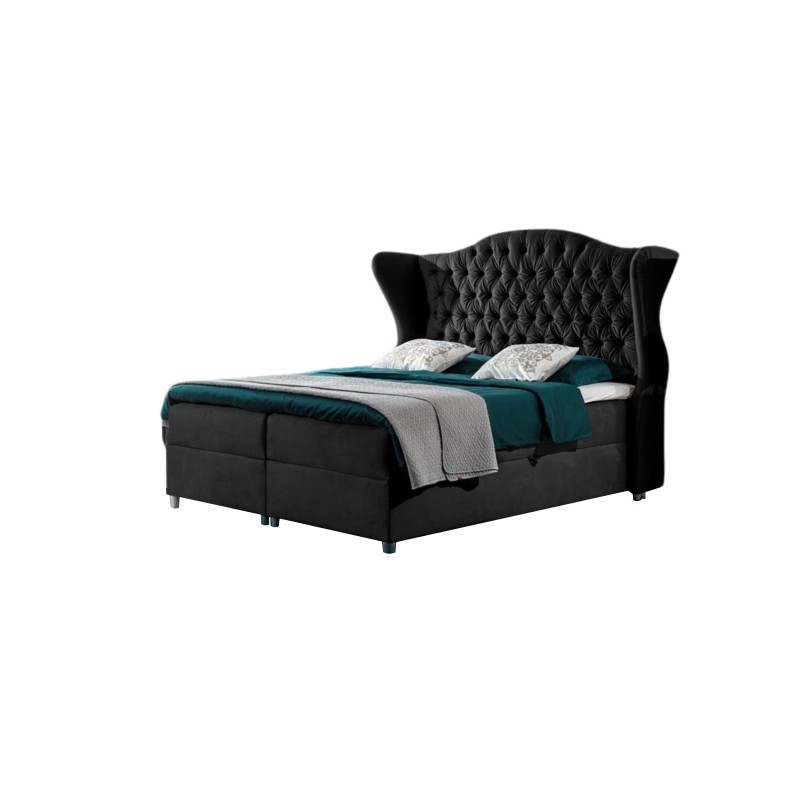 Łóżko kontynentalne Vita ozdobne pikowania zagłowia guzikami tkanina Riviera 100 Łóżko kontynentalne Vita ozdobne pikowania zagłowia guzikami tkanina Riviera 100