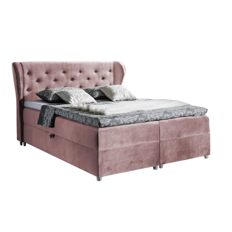 Łóżko kontynentalne Lemo ozdobne pikowanie zagłowia guzikami tkanina Pagani 23668 Łóżko kontynentalne Lemo ozdobne pikowanie zagłowia guzikami tkanina Pagani 23668