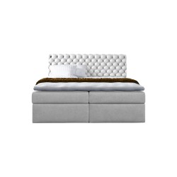 Łóżko kontynentalne Lumo ozdobne pikowanie zagłowia guzikami tkanina Jaguar 2161 Łóżko kontynentalne Lumo ozdobne pikowanie zagłowia guzikami tkanina Jaguar 2161