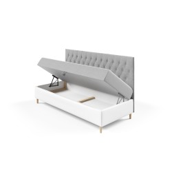 Łóżko Modena II ozdobne pikowania zagłowia guzikami w tkaninie Fresh 17 + Soft 17