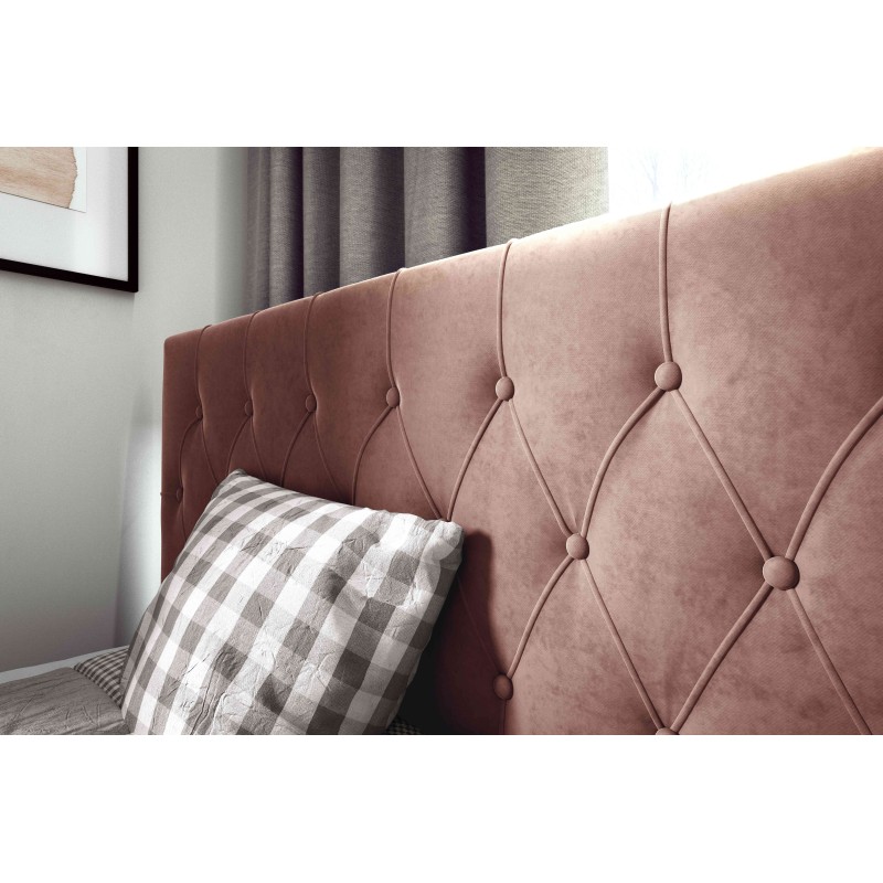 Łóżko Modena II ozdobne pikowania zagłowia guzikami w tkaninie Fresh 17 + Soft 17