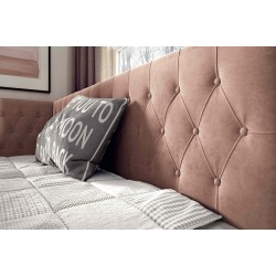 Łóżko Modena III ozdobne pikowania zagłowia guzikami w tkaninie Fresh 11 + Soft 17 Łóżko Modena III ozdobne pikowania zagłowia guzikami w tkaninie Fresh 11 + Soft 17