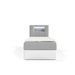 Łóżko Niva I z oświetleniem led oraz pojemnikiem na pościel w tkaninie Fresh 11 Łóżko Niva I z oświetleniem led oraz pojemnikiem na pościel w tkaninie Fresh 11