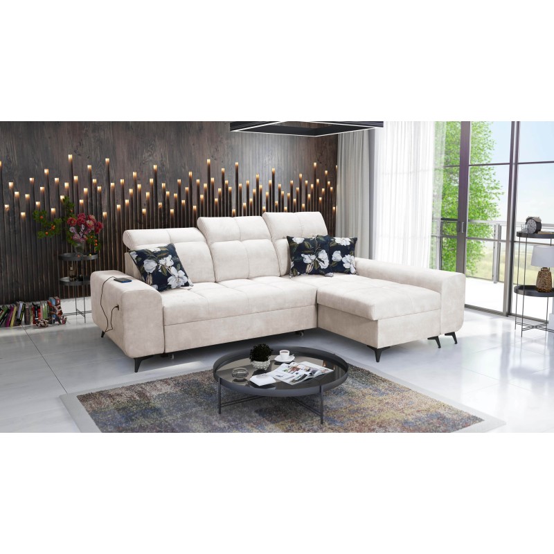 Ascot I corner sofa with a sleeping function and USB port | Furniture with a timeless style Ascot I corner sofa with a sleeping function and USB port | Furniture with a timeless style