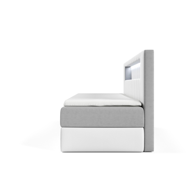 Łóżko Niva II z oświetleniem led oraz pojemnikiem na pościel w tkaninie Fresh 08 Łóżko Niva II z oświetleniem led oraz pojemnikiem na pościel w tkaninie Fresh 08