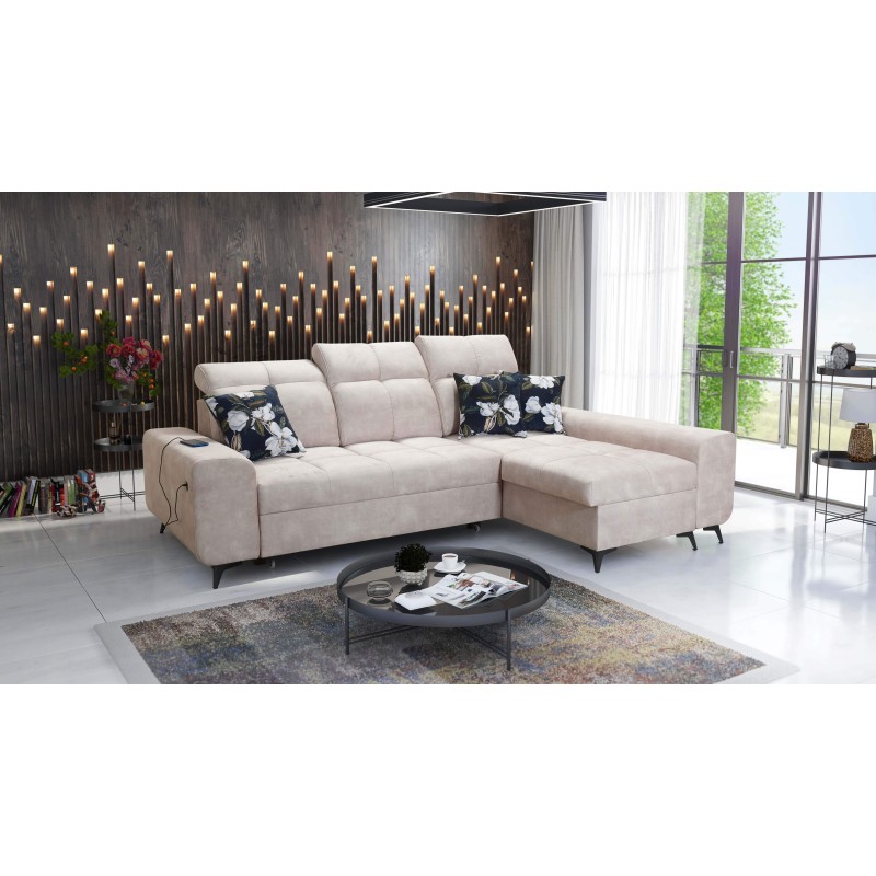 Ascot I corner sofa with a sleeping function and USB port | Furniture with a timeless style Ascot I corner sofa with a sleeping function and USB port | Furniture with a timeless style