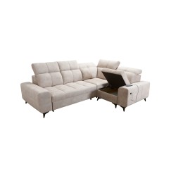 Ascot II Corner Sofa with Sleeping Function, USB Port, and Adjustable Headrests in Velvet, Wave 2 | Your Furniture Brand Ascot II Corner Sofa with Sleeping Function, USB Port, and Adjustable Headrests in Velvet, Wave 2 | Your Furniture Brand