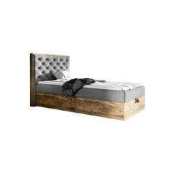 Łóżko młodzieżowe Luxaro III z pojemnikiem na pościel tkanina Faro 22