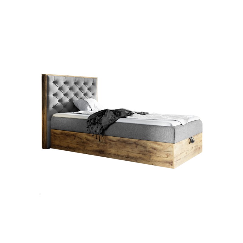 Łóżko młodzieżowe Luxaro III z pojemnikiem na pościel tkanina Faro 22