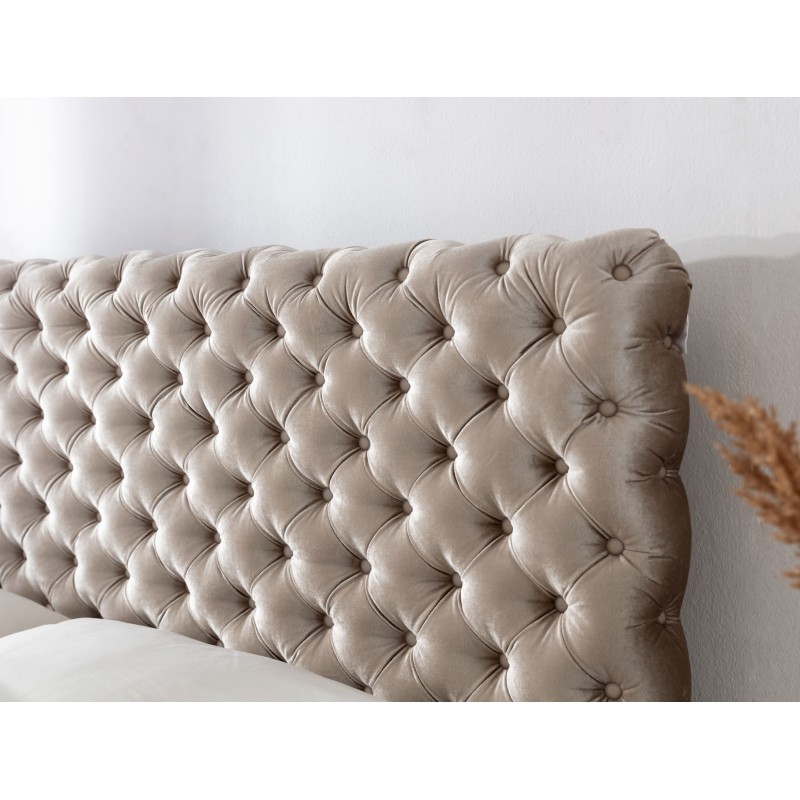 Łóżko kontynentalne Dormo pikowane guzikami w tkaninie Ikoo 01 Łóżko kontynentalne Dormo pikowane guzikami w tkaninie Ikoo 01