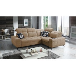 Ascot II Corner Sofa with Sleeping Function, USB Port, and Adjustable Headrests in Velvet, Wave 4 | Your Furniture Brand