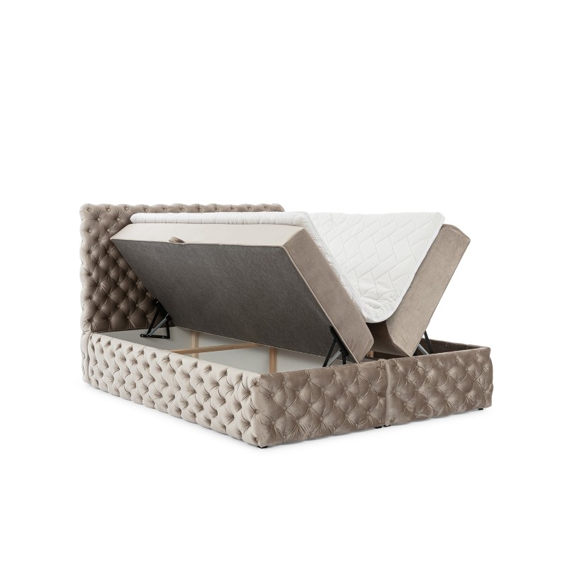 Łóżko kontynentalne Dormo pikowane guzikami w tkaninie Ikoo 06