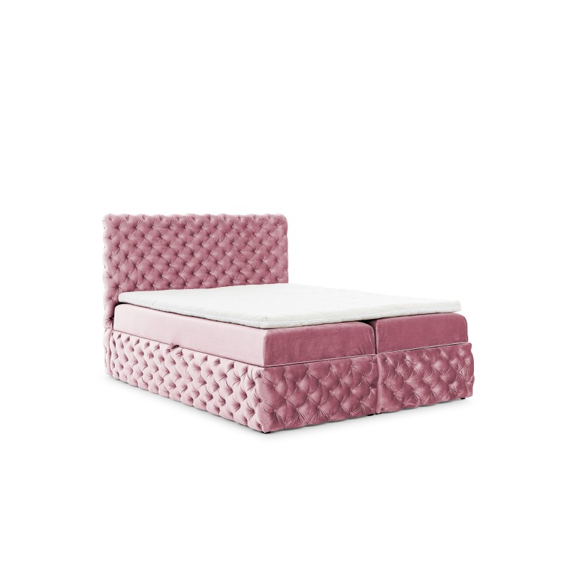 Łóżko kontynentalne Dormo pikowane guzikami w tkaninie Ikoo 06