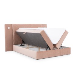 Łóżko kontynentalne Noxar z sensorycznym oświetleniem w tkaninie Magic velvet 2244 + Delux 2244 Łóżko kontynentalne Noxar z sensorycznym oświetleniem w tkaninie Magic velvet 2244 + Delux 2244