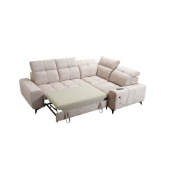 Ascot II Corner Sofa with Sleeping Function, USB Port, and Adjustable Headrests, Velour, Wave 12 | Your Furniture Brand Ascot II Corner Sofa with Sleeping Function, USB Port, and Adjustable Headrests, Velour, Wave 12 | Your Furniture Brand