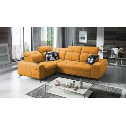 Ascot II Corner Sofa with Sleeping Function, USB Port, and Adjustable Headrests in Velvet, Wave 5 | Your Furniture Brand