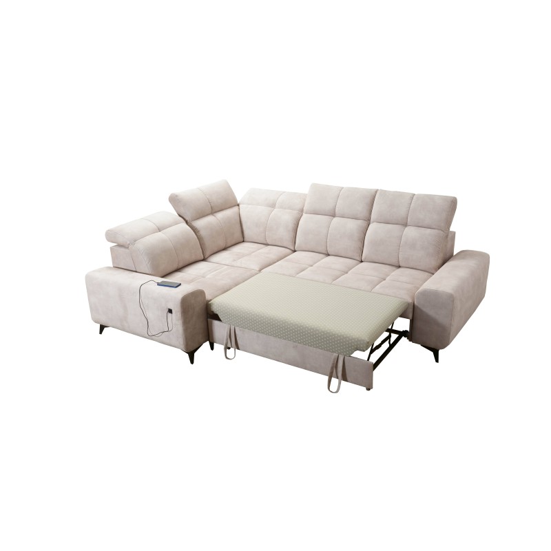 Ascot II Corner Sofa with Sleeping Function, USB Port, and Adjustable Headrests, Velour, Wave 12 | Your Furniture Brand Ascot II Corner Sofa with Sleeping Function, USB Port, and Adjustable Headrests, Velour, Wave 12 | Your Furniture Brand