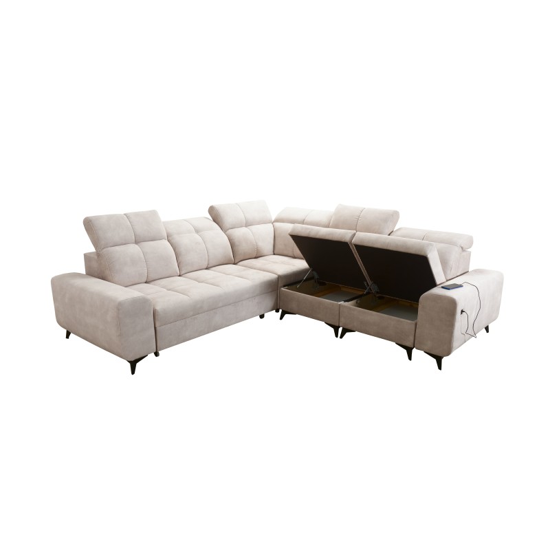 Ascot III Corner Sofa with Sleeping Function, USB Port, and Headrests | Your Classy Furniture Ascot III Corner Sofa with Sleeping Function, USB Port, and Headrests | Your Classy Furniture