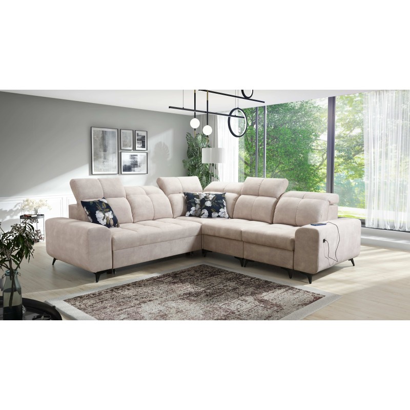 Ascot III Corner Sofa with Sleeping Function, USB Port, and Headrests | Your Classy Furniture Ascot III Corner Sofa with Sleeping Function, USB Port, and Headrests | Your Classy Furniture