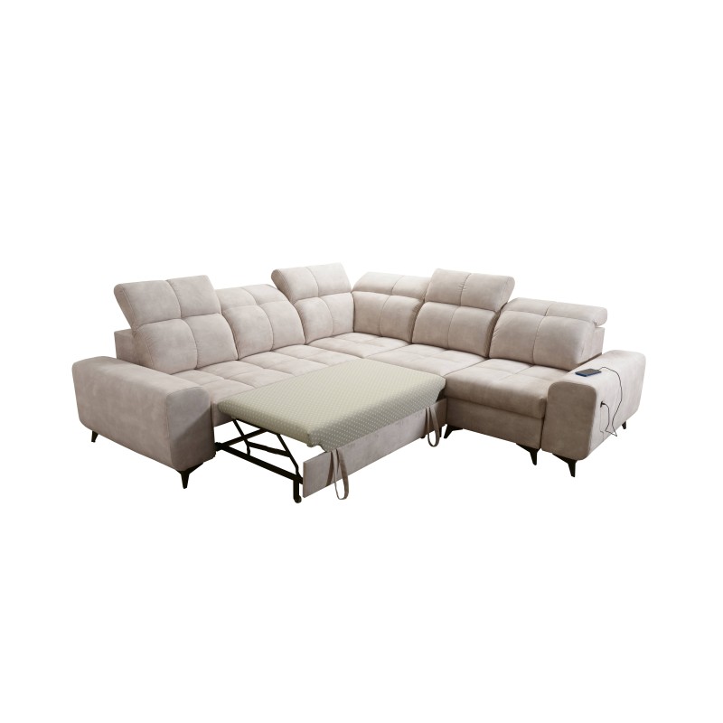 Ascot III Corner Sofa with Sleeping Function, USB Port, and Headrests | Your Classy Furniture Ascot III Corner Sofa with Sleeping Function, USB Port, and Headrests | Your Classy Furniture