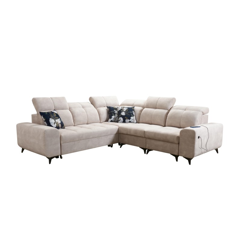 Ascot III Corner Sofa with Sleeping Function, USB Port, and Headrests | Your Classy Furniture Ascot III Corner Sofa with Sleeping Function, USB Port, and Headrests | Your Classy Furniture
