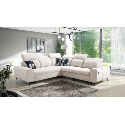 Ascot III Corner Sofa with Sleeping Function, USB Port, and Headrests | Your Classy Furniture