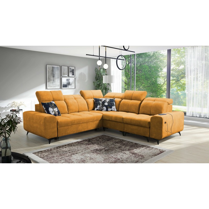 Ascot III Corner Sofa with Sleeping Function, USB Port, and Headrests | Your Classy Furniture Ascot III Corner Sofa with Sleeping Function, USB Port, and Headrests | Your Classy Furniture