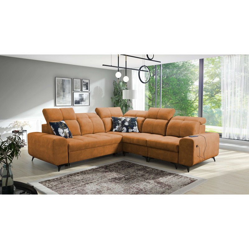 Ascot III Corner Sofa with Sleeping Function, USB Port, and Headrests | Your Classy Furniture Ascot III Corner Sofa with Sleeping Function, USB Port, and Headrests | Your Classy Furniture