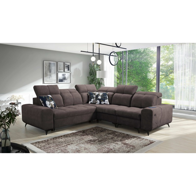 Ascot III Corner Sofa with Sleeping Function, USB Port, and Headrests | Your Classy Furniture Ascot III Corner Sofa with Sleeping Function, USB Port, and Headrests | Your Classy Furniture