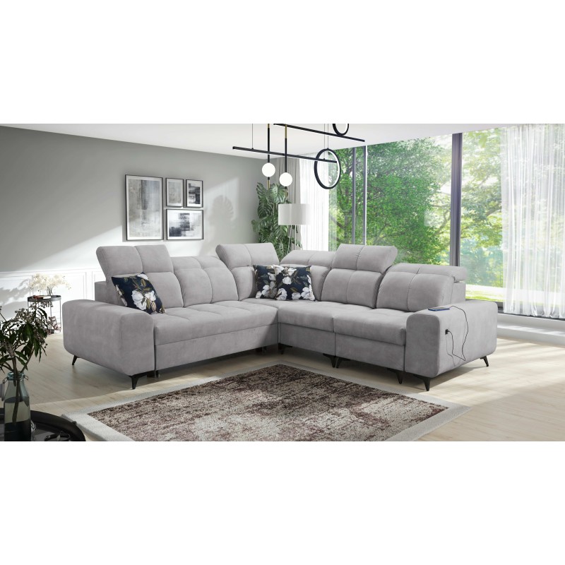 Ascot III Corner Sofa with Sleeping Function, USB Port, and Headrests | Your Classy Furniture Ascot III Corner Sofa with Sleeping Function, USB Port, and Headrests | Your Classy Furniture