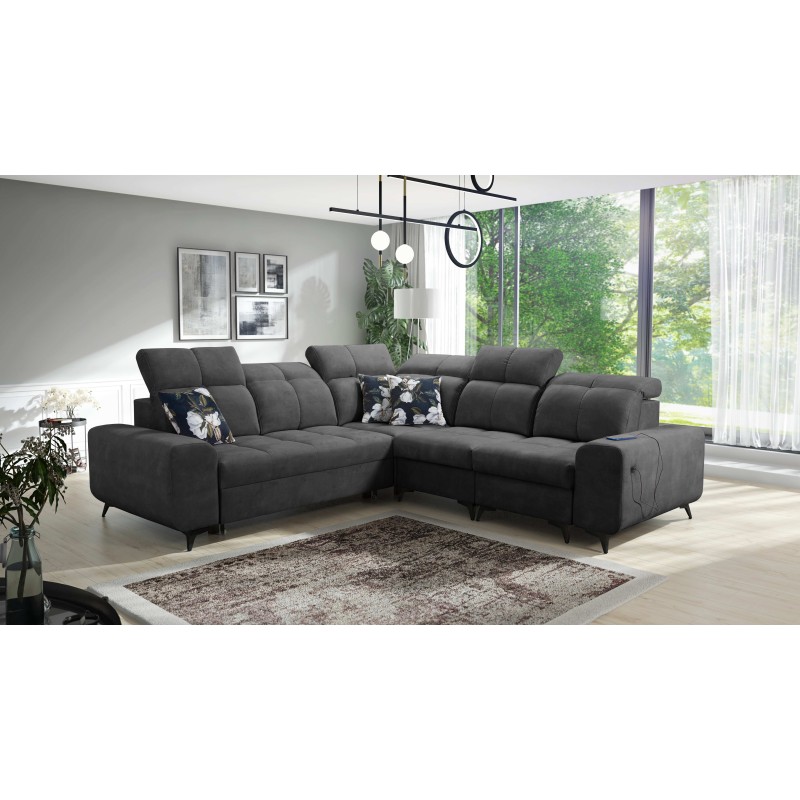 Ascot III Corner Sofa with Sleeping Function, USB Port, and Headrests | Your Classy Furniture Ascot III Corner Sofa with Sleeping Function, USB Port, and Headrests | Your Classy Furniture