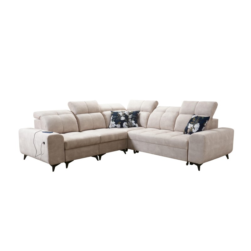 Ascot III Corner Sofa with Sleeping Function, USB Port, and Headrests | Your Classy Furniture Ascot III Corner Sofa with Sleeping Function, USB Port, and Headrests | Your Classy Furniture