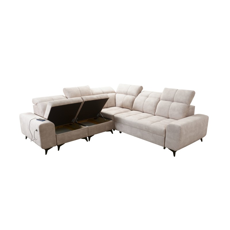 Ascot III Corner Sofa with Sleeping Function, USB Port, and Headrests | Your Classy Furniture Ascot III Corner Sofa with Sleeping Function, USB Port, and Headrests | Your Classy Furniture