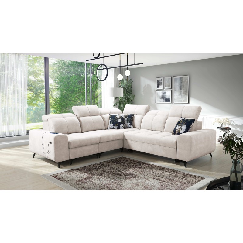Ascot III Corner Sofa with Sleeping Function, USB Port, and Headrests | Your Classy Furniture Ascot III Corner Sofa with Sleeping Function, USB Port, and Headrests | Your Classy Furniture