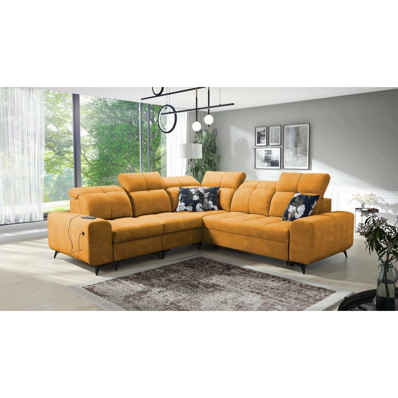Ascot III Corner Sofa with Sleeping Function, USB Port, and Headrests | Your Classy Furniture Ascot III Corner Sofa with Sleeping Function, USB Port, and Headrests | Your Classy Furniture