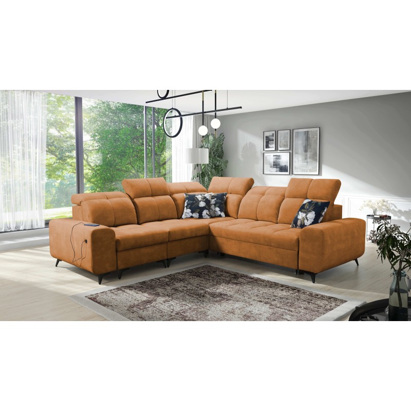 Ascot III Corner Sofa with Sleeping Function, USB Port, and Headrests | Your Classy Furniture Ascot III Corner Sofa with Sleeping Function, USB Port, and Headrests | Your Classy Furniture