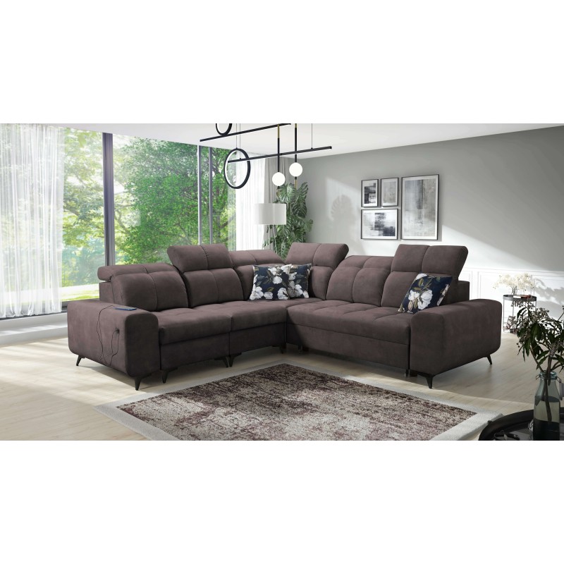 Ascot III Corner Sofa with Sleeping Function, USB Port, and Headrests | Your Classy Furniture Ascot III Corner Sofa with Sleeping Function, USB Port, and Headrests | Your Classy Furniture