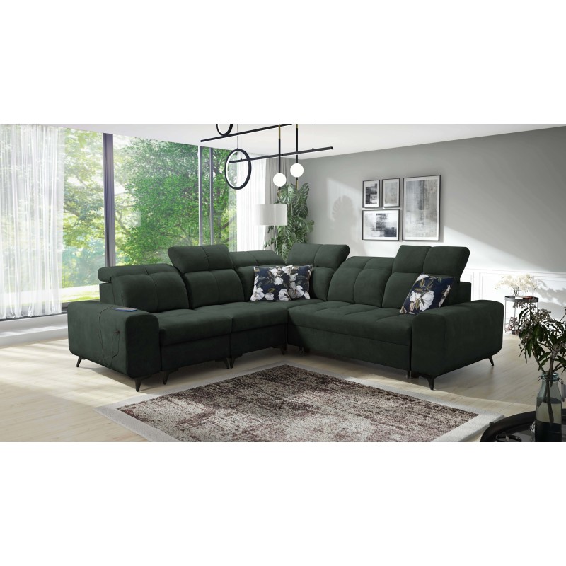 Ascot III Corner Sofa with Sleeping Function, USB Port, and Headrests | Your Classy Furniture Ascot III Corner Sofa with Sleeping Function, USB Port, and Headrests | Your Classy Furniture